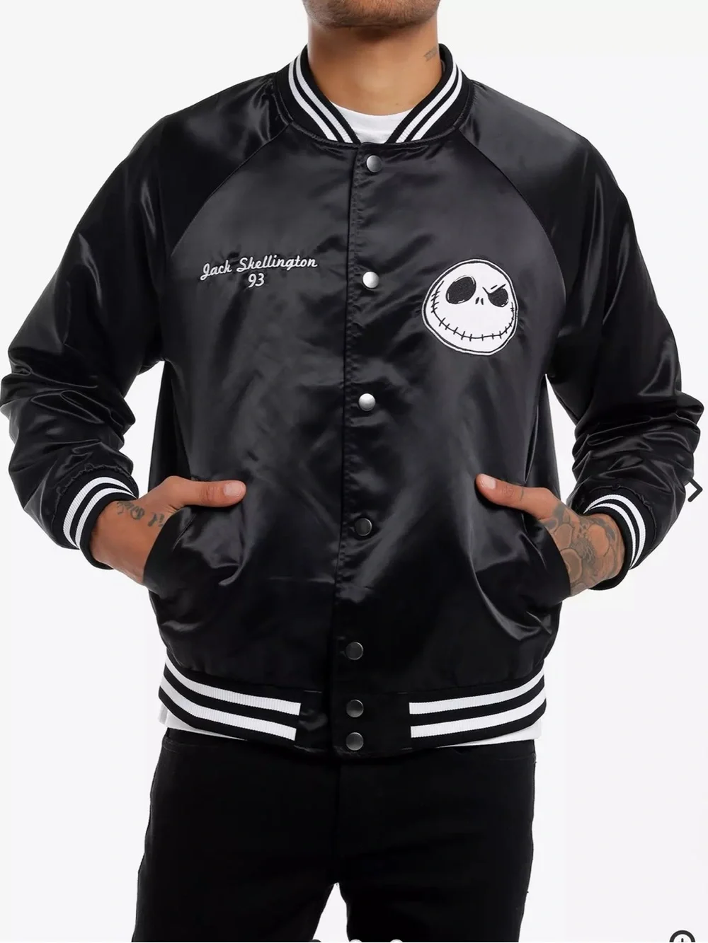 Our Universe Nightmare Before Christmas Satin Baseball Jacket